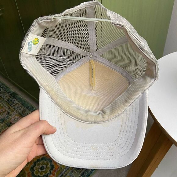 Vintage 80s Hawaiian Hang Loose Grey Adjustable Trucker Hat Cap - Picture 6 of 6